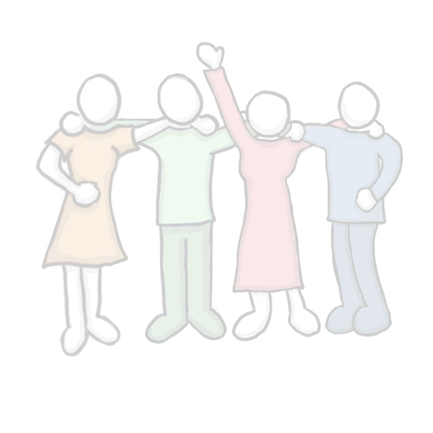 Symbolgrafik Vier Personen, Schulter an Schulter