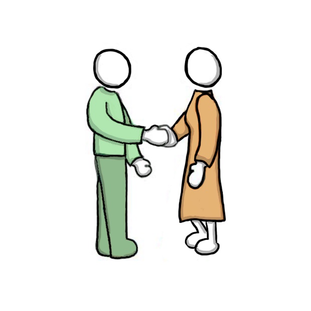 Symbolgrafik händeschüttelnde Personen