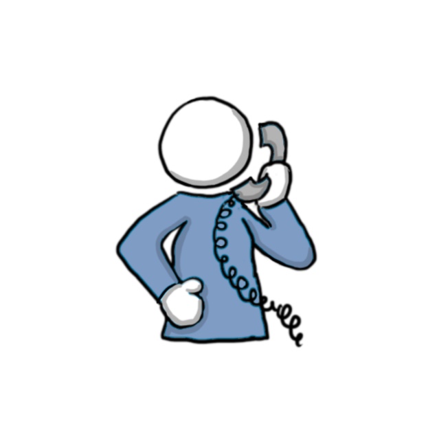 Symbolgrafik Person mit Telefonhörer
