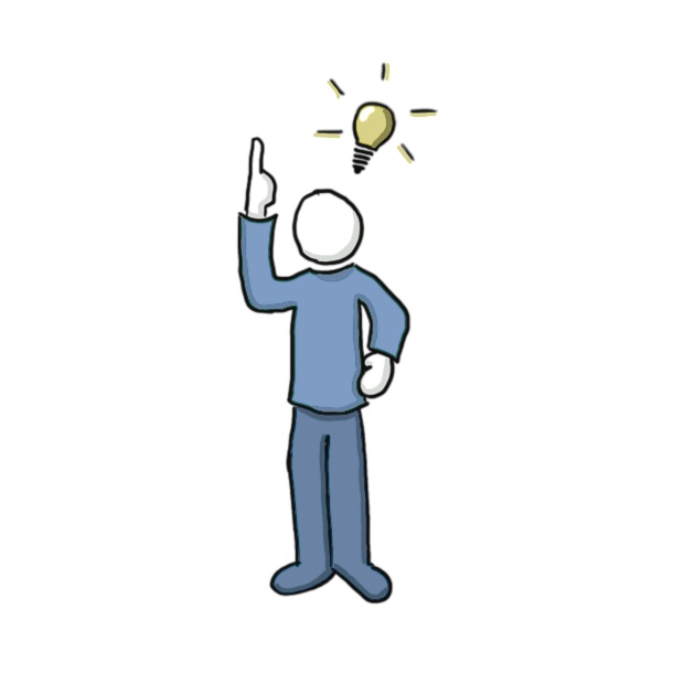 Symbolgrafik Person mit einer Idee