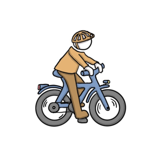 Grafik Person auf Fahrrad